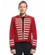 Pentagramme Red Velvet Gothic Double-Breasted Military Style Jacket for Men