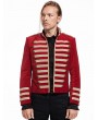 Pentagramme Red Velvet Gothic Double-Breasted Military Style Jacket for Men