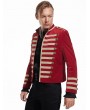 Pentagramme Red Velvet Gothic Double-Breasted Military Style Jacket for Men