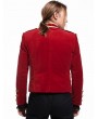 Pentagramme Red Velvet Gothic Double-Breasted Military Style Jacket for Men