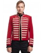 Pentagramme Red Velvet Gothic Triple-Breasted Military Style Jacket for Men