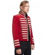 Pentagramme Red Velvet Gothic Triple-Breasted Military Style Jacket for Men