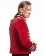 Pentagramme Red Velvet Gothic Triple-Breasted Military Style Jacket for Men