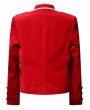 Pentagramme Red Velvet Gothic Triple-Breasted Military Style Jacket for Men