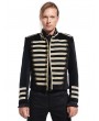 Pentagramme Black Velvet Gothic Triple-Breasted Military Style Jacket for Men