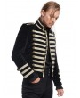 Pentagramme Black Velvet Gothic Triple-Breasted Military Style Jacket for Men