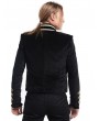 Pentagramme Black Velvet Gothic Triple-Breasted Military Style Jacket for Men