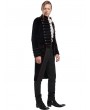 Pentagramme Black and Red Gothic Velvet Military Button Front Tailcoat for Men