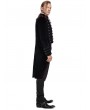 Pentagramme Black and Red Gothic Velvet Military Button Front Tailcoat for Men