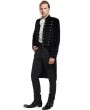 Pentagramme Black Gothic Velvet Button Front Tailcoat for Men