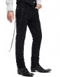 Pentagramme Black Vintage Pattern Gothic Lace-Up Pants for Men