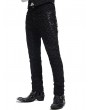 Pentagramme Black Vintage Pattern Gothic Lace-Up Pants for Men