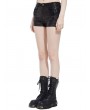 Pentagramme Black Faux Leather Steampunk Gothic Fitted Shorts for Women