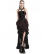 Pentagramme Red Vintage Gothic Strapless Bustier High-Low Party Dress