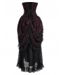 Pentagramme Red Vintage Gothic Strapless Bustier High-Low Party Dress