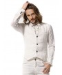 Pentagramme White Brocade Victorian Gothic Party Vest for Men