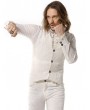 Pentagramme White Brocade Victorian Gothic Party Vest for Men