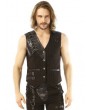 Pentagramme Coffee Gothic Steampunk Metal Striped Vest for Men