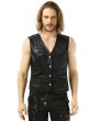 Pentagramme Black Gothic Steampunk Metal Striped Vest for Men