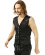 Pentagramme Black Gothic Steampunk Metal Striped Vest for Men