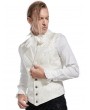 Pentagramme White Vintage Gothic Victorian Brocade Lapel Collar Vest for Men