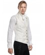 Pentagramme White Vintage Gothic Victorian Brocade Lapel Collar Vest for Men