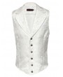 Pentagramme White Vintage Gothic Victorian Brocade Lapel Collar Vest for Men