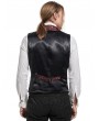 Pentagramme Red Vintage Gothic Victorian Brocade Lapel Collar Vest for Men