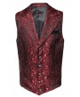 Pentagramme Red Vintage Gothic Victorian Brocade Lapel Collar Vest for Men