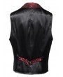 Pentagramme Red Vintage Gothic Victorian Brocade Lapel Collar Vest for Men