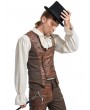 Pentagramme Coffee Steampunk Gothic Striped Asymmetrical Vest for Men