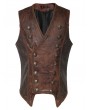 Pentagramme Coffee Steampunk Gothic Striped Asymmetrical Vest for Men