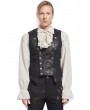 Pentagramme Black Steampunk Gothic Striped Asymmetrical Vest for Men