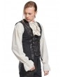 Pentagramme Black Steampunk Gothic Striped Asymmetrical Vest for Men