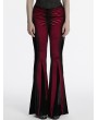 Punk Rave Red Gothic Gradient Sexy Flared Velvet Pants for Women