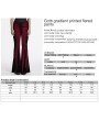 Punk Rave Red Gothic Gradient Sexy Flared Velvet Pants for Women