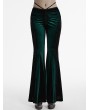 Punk Rave Punk Rave Green Gothic Gradient Sexy Flared Velvet Pants for Women