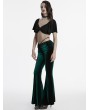 Punk Rave Punk Rave Green Gothic Gradient Sexy Flared Velvet Pants for Women