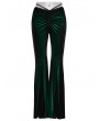 Punk Rave Punk Rave Green Gothic Gradient Sexy Flared Velvet Pants for Women