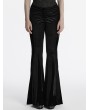 Punk Rave Black Gothic Skull Print Sexy Velvet Pants for Women