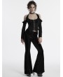 Punk Rave Black Gothic Skull Print Sexy Velvet Pants for Women