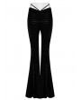 Punk Rave Black Gothic Skull Print Sexy Velvet Pants for Women