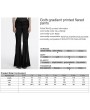 Punk Rave Black Gothic Skull Print Sexy Velvet Pants for Women