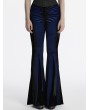 Punk Rave Blue Gothic Gradient Sexy Flared Velvet Pants for Women