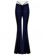 Punk Rave Blue Gothic Gradient Sexy Flared Velvet Pants for Women