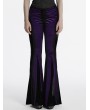 Punk Rave Violet Gothic Gradient Sexy Flared Velvet Pants for Women