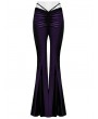 Punk Rave Violet Gothic Gradient Sexy Flared Velvet Pants for Women