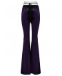 Punk Rave Violet Gothic Gradient Sexy Flared Velvet Pants for Women