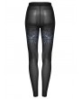 Punk Rave Black Gothic Cyber Skull Gradient Printed Leggings for Women