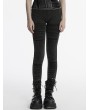 Punk Rave Black Gothic Apocalypse Punk Knitted Jeans for Women